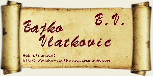 Bajko Vlatković vizit kartica